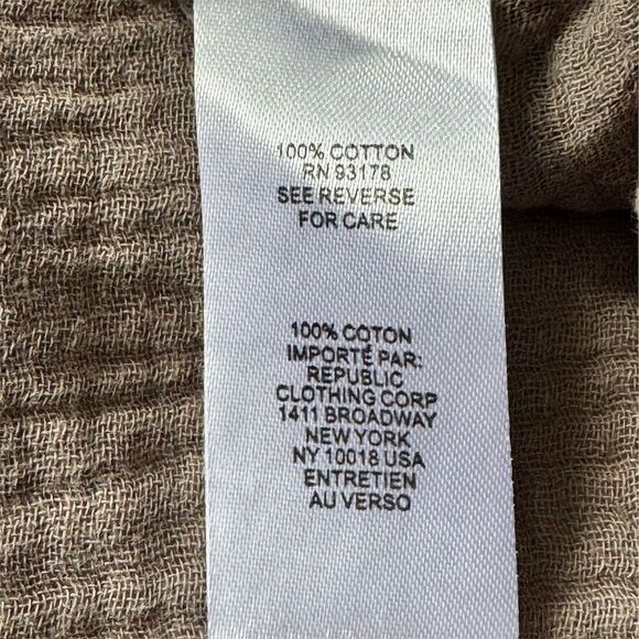 Tahari Woman 3X Olive Green 100% Cotton Sleeveless Crew Neck Tank Crinkle Gauze - Picture 7 of 10